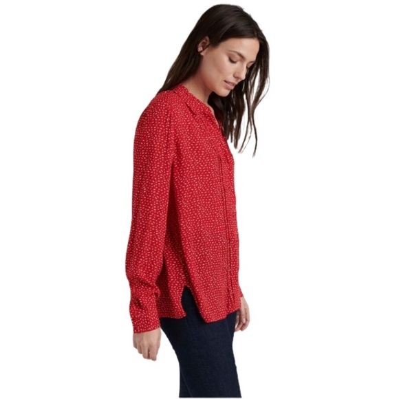 LUCKY BRAND SAM RED & WHITE BUTTON DOWN SHIRT, S - Picture 3 of 13